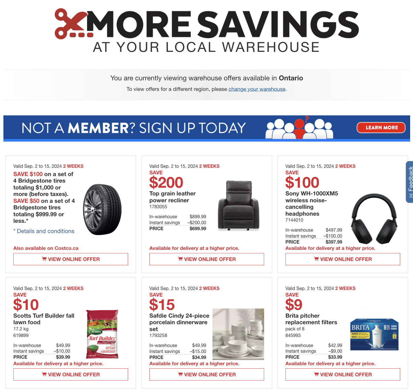 Costco Canada Coupons/Flyers Deals at All Costco Wholesale Warehouses in Canada, Until September